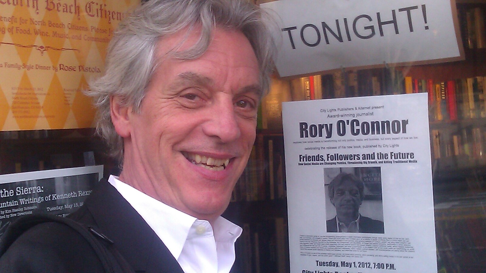 Rory O'Connor at a City Lights book event for Friends, Followers and the Future
