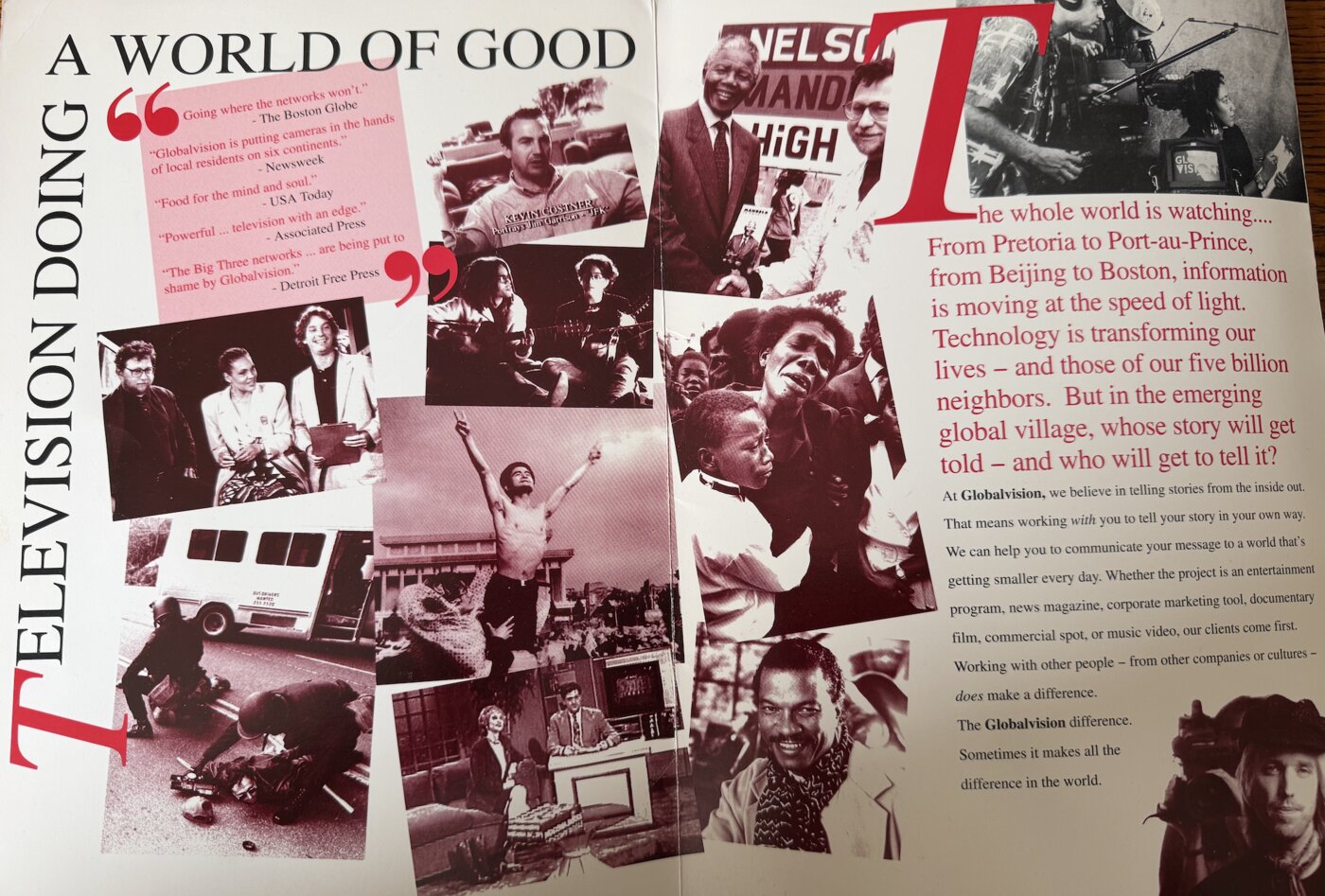 Globalvision promotional spread: 'A World of Good — Television Doing'